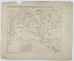 Eufrat och Tigris från DAnvilles Atlas, graverad av Thomas Bowen, 1788
