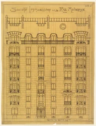 Design för fasaden av Societé Immobilière de la Rue Modern, nr 6