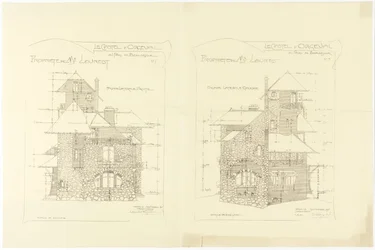 Höjningar, höger och vänster sidofasader, Castel d