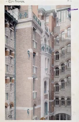 Utsikt över Castel Beranger (1897-1898), byggnad manifesterad av arkitekten Hector Guimard (1867-1942).