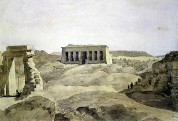 Hathors tempel, Dendera, Egypten (akvarell på papper)