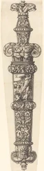 Design för en dolkslida med Kain och Abel, 1539.