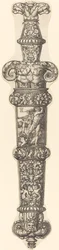 Design för en dolkslida med Kain och Abel, 1539.