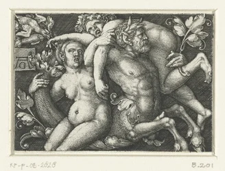 Prydnad med triton och två nereider