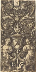 Prydnad med vas och två kvinnofigurer, 1553.