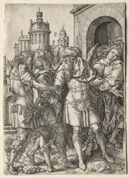 The Story of Lot: Lot hindrar sodomiterna från våld, 1555.
