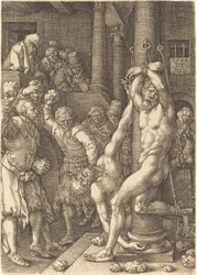 De två äldste stenade av folket, 1555.