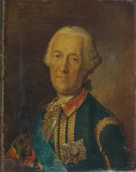 Porträtt av fältmarskalken och politikern greve Burkhard Christoph von Munnich 1683-1767, 1764