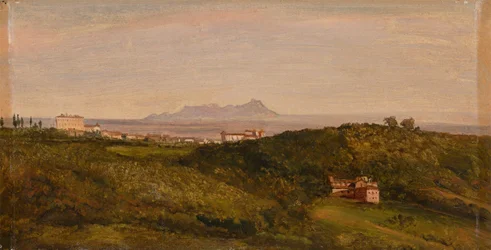 Heinrich Bürkel - Utsikt över Monte Circeo. Omkring 1853