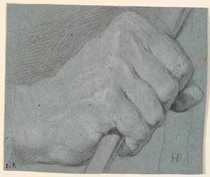 Studie av hand, bunden runt en pinne