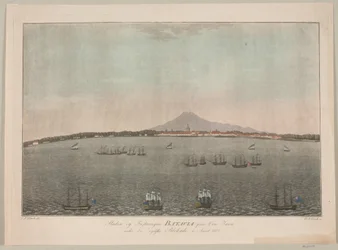 Staden och fästningen Batavia på ön Java under den engelska blockaden år 1800