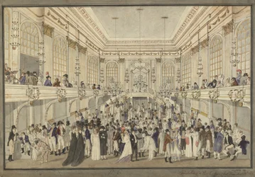 Maskerad bal i Redoutensaal i Wien Hofburg, ca. 1815.