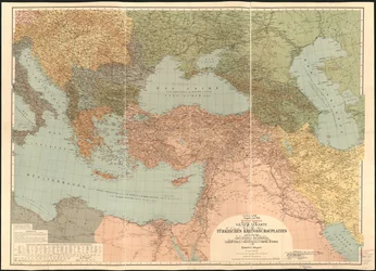Översiktskarta över den turkiska krigsskådeplatsen - baserad på Carte Generale des Provinces Europeennes et Asiatiques de L
