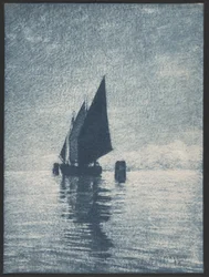 Förtöjd segelbåt