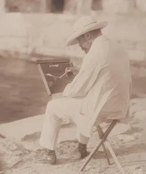 Strandmålare (troligen Hugo Henneberg). 1906