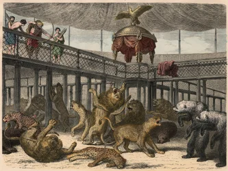 Antikens Rom: Avlivning av vilda djur i amfiteatern av kejsaren, 1866