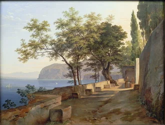 Tyska: Terrasse des Kapuzinerklosters i Sorrent Terrassen vid Kapucinerklostret i Sorrento