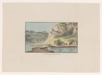 Utsikt över Le Pont nära Lac de Joux Au Pont prés du Lac de Joux (titel på objekt) Utsikter över Schweiz (serietitel) Collection de quelques vues dessinées en Suisse d