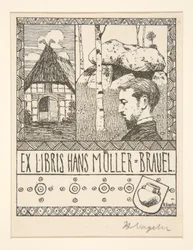 Bokskylt: Ex Libris Hans Mueller-Blauel