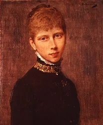 Porträtt av prinsessan Victoria av Preussen (1840-1901)