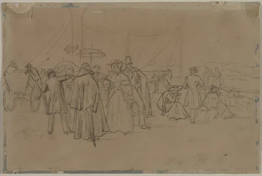 Passagerare för Rhen Steamer recto, andra eller tredje kvartalet 1800-talet.