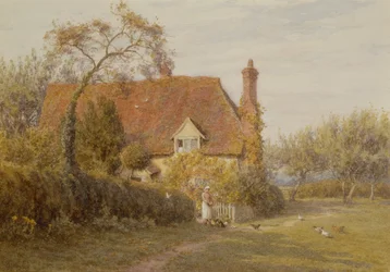 Hedges Farm, East End Farm, Pinner (penna och akvarell)