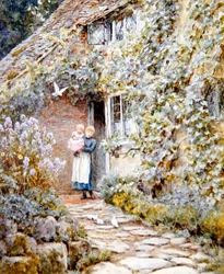 Vine Cottage (akvarell på papper)