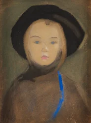 Flicka med blått band, 1909.