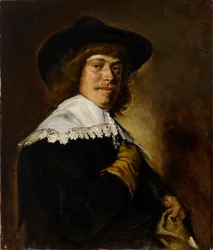 Porträtt av en ung man som håller en handske, kopia efter Frans Hals