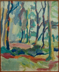 Helmuth Macke, Herbstwald ibei Krefeld / målning, 1910