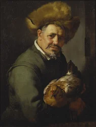 Gammal man med en höna, 1630