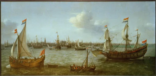 Utsikt över Ij nära Amsterdam