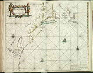 Karta över Nya Holland, Virginia och Nya England