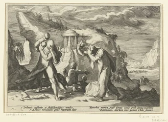 Deucalion och Pyrrha skapar en ny mänsklig ras Ovidius metamorfoser (serietitel)