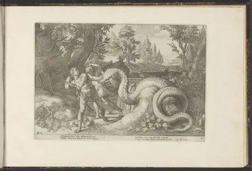 Kamrater till Cadmus slukade av en drake Ovidius metamorfoser (serietitel) Återskapanden av P. Ovidius Naso (serietitel)