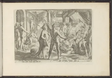 Phaëton in het paleis van Helios Ovidius Meta. Lib. II (titel på objekt) Ovidius Metamorfosen (serietitel) Herscheppingen van P. Ovidius Naso (serietitel)