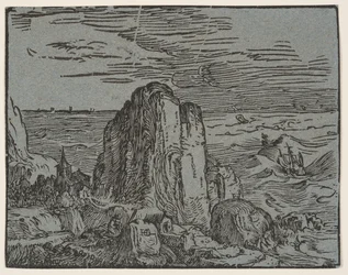 Klippa på en havsstrand