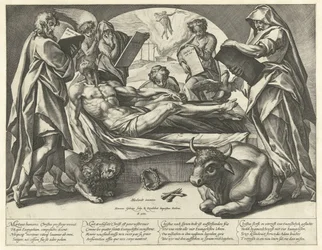 Den döde Kristus och de fyra evangelisterna