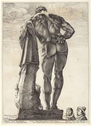 Herkules Farnese, bakifrån