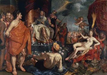 Hermes presenterar Pandora för kung Epimetheus, 1611