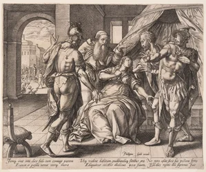 Lucretia tar livet av sig, från The Story of Lucretia