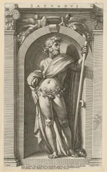 Saturnus, blad 1 ur serien "Åtta antika gudar"