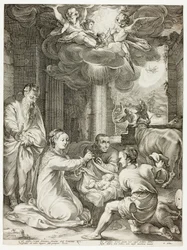 The Adoration of the Shepherds, tallrik tre från The Birth and Early Life of Christ