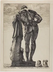 Farnesian Hercules, tallrik en från Three Famous Antique Sculptures