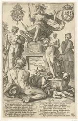 Titeltryck för tryckserien De romerska hjältarna Roma (titel på objekt) The Roman Heroes (serietitel)