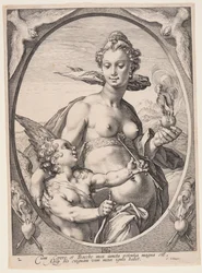 Venus och Amor, från Tre hedniska gudar eller gudinnor
