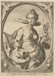 Venus och Amor, blad 2 ur serien "Bacchus, Venus och Ceres"