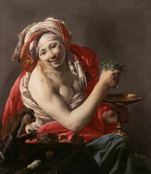 Bacchante med en apa, 1627