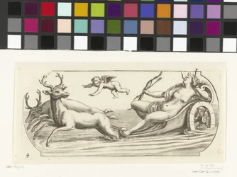 Diana på en vagn Nouveau Livre des Dieux et Deeßes De la Marine Bouckje of Sea Gods and Goddesses (serietitel)