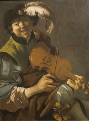Holländska: Pojke Violinist En pojke Violinist